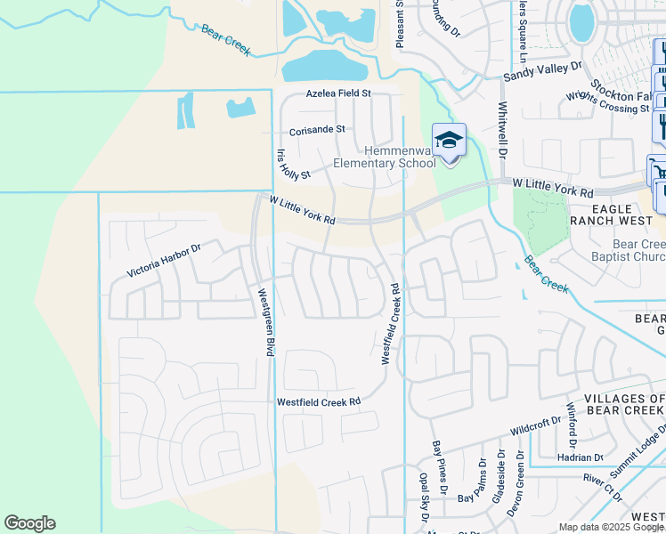 map of restaurants, bars, coffee shops, grocery stores, and more near 5518 Peralta Mills Way in Park Row