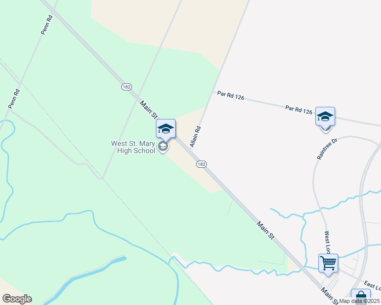 map of restaurants, bars, coffee shops, grocery stores, and more near 18333 Louisiana 182 in Baldwin