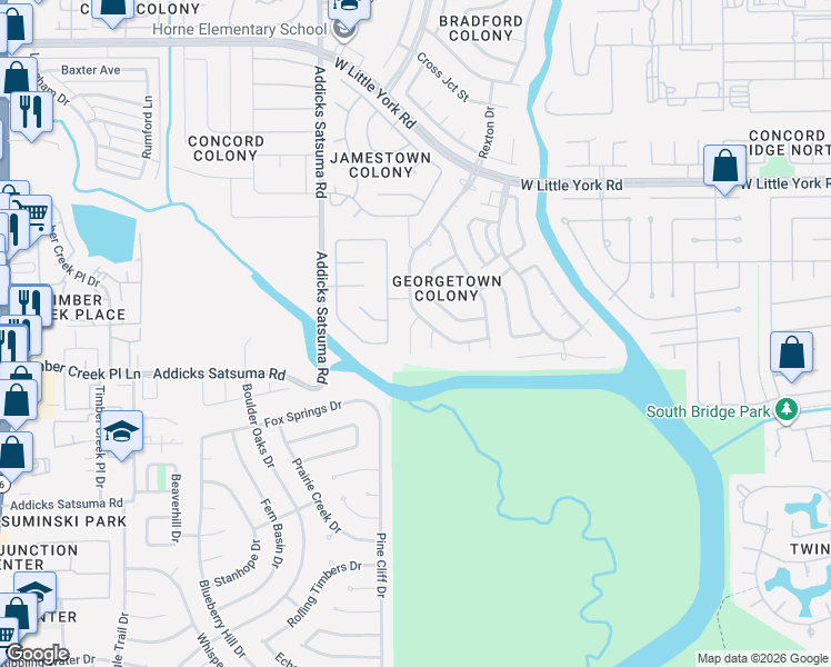 map of restaurants, bars, coffee shops, grocery stores, and more near 5511 Society Lane in Houston