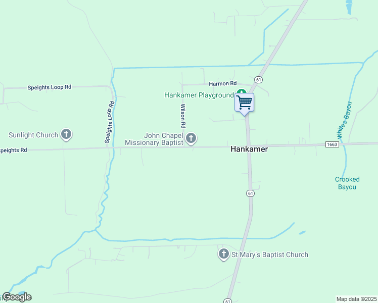 map of restaurants, bars, coffee shops, grocery stores, and more near 333 Speights Road in Hankamer