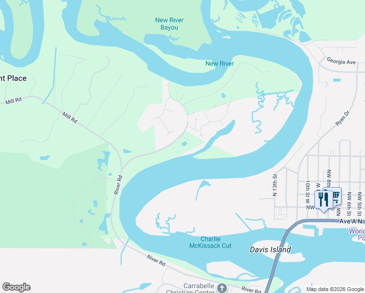 map of restaurants, bars, coffee shops, grocery stores, and more near 431 River Road in Carrabelle