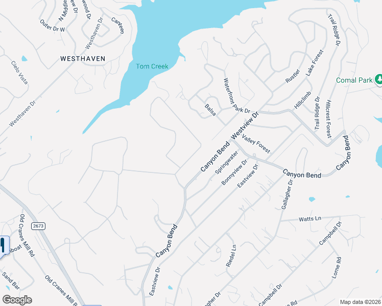 map of restaurants, bars, coffee shops, grocery stores, and more near 1630 Bella Vista in Canyon Lake