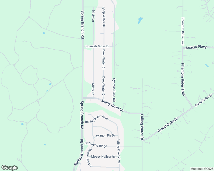 map of restaurants, bars, coffee shops, grocery stores, and more near 1471 Deep Water Drive in Spring Branch