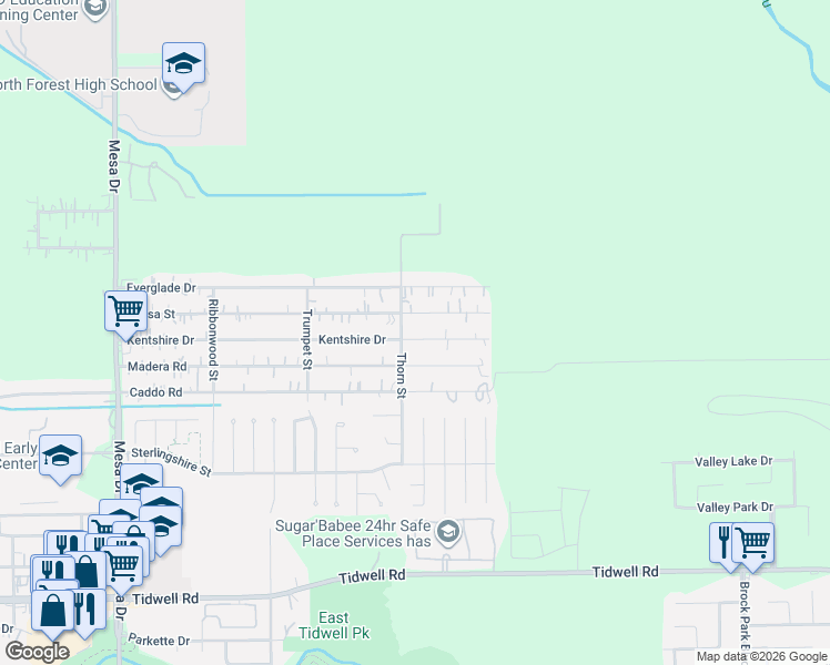 map of restaurants, bars, coffee shops, grocery stores, and more near 9337 Kentshire Drive in Houston