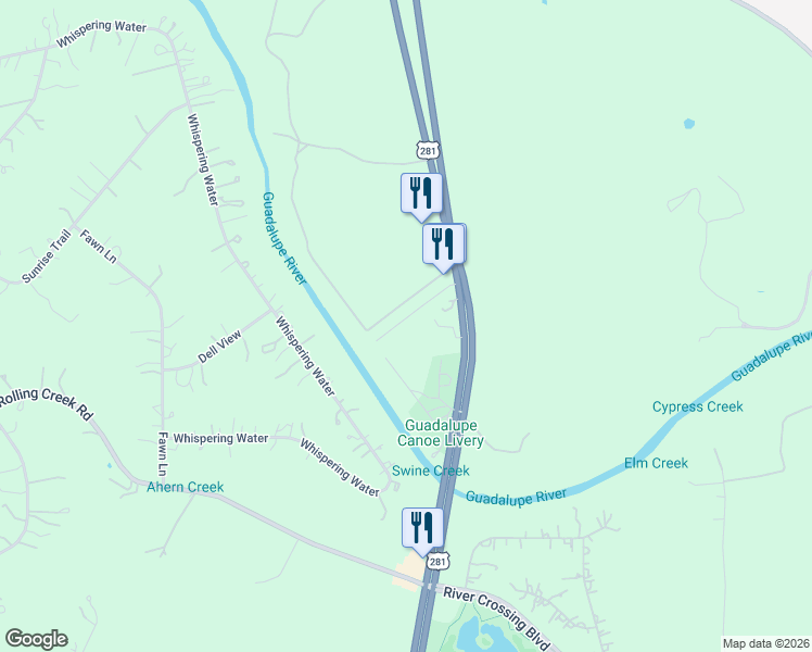map of restaurants, bars, coffee shops, grocery stores, and more near 211 Uecker Drive in Spring Branch