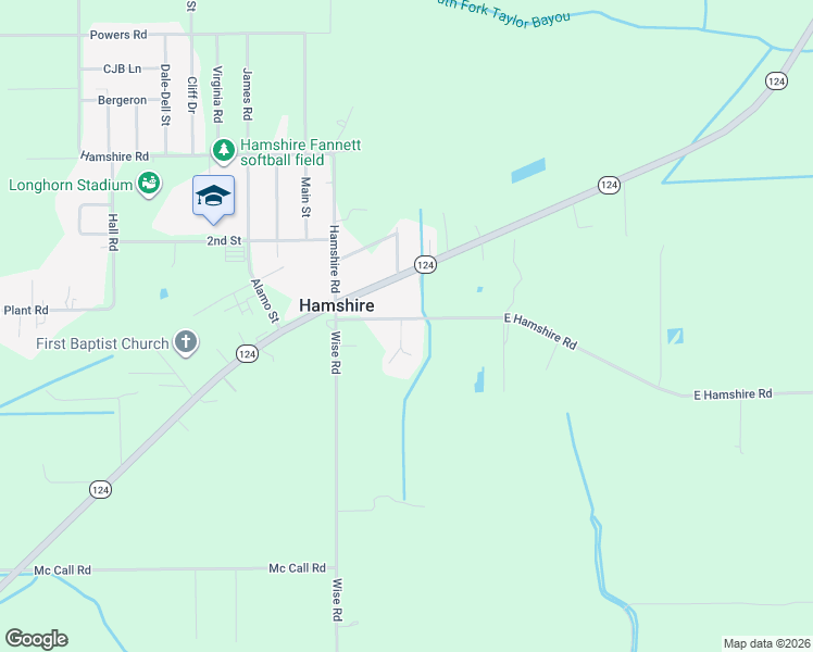 map of restaurants, bars, coffee shops, grocery stores, and more near 12323 East Hamshire Road in Hamshire