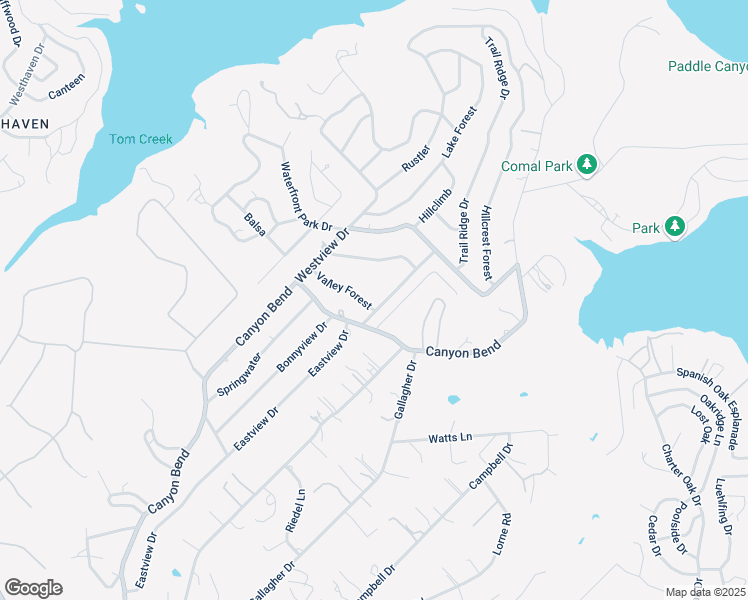 map of restaurants, bars, coffee shops, grocery stores, and more near 1695 Valley Forest in Canyon Lake