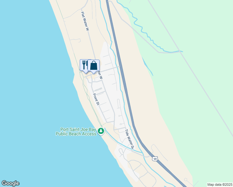 map of restaurants, bars, coffee shops, grocery stores, and more near 619 Tide Water Drive in Port Saint Joe