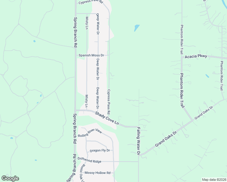 map of restaurants, bars, coffee shops, grocery stores, and more near 1655 Cypress Pass Road in Spring Branch