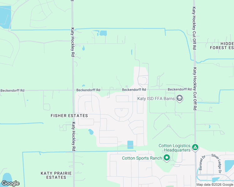 map of restaurants, bars, coffee shops, grocery stores, and more near 25840 Beckendorff Road in Katy