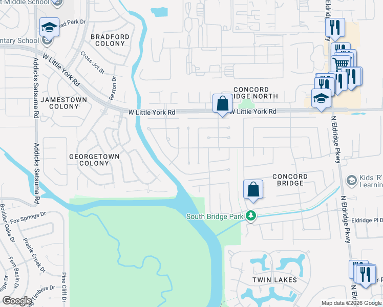 map of restaurants, bars, coffee shops, grocery stores, and more near 6203 Nancet Drive in Houston