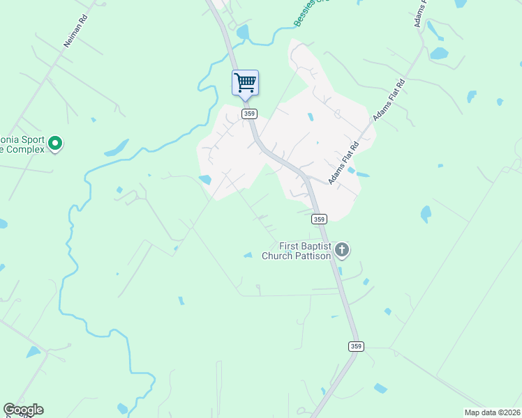 map of restaurants, bars, coffee shops, grocery stores, and more near 36286 Lomax Road in Brookshire