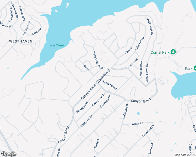 map of restaurants, bars, coffee shops, grocery stores, and more near 2129 Westview Dr in Canyon Lake