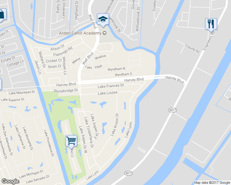 map of restaurants, bars, coffee shops, grocery stores, and more near 3500 Lake Kristin Drive in Gretna