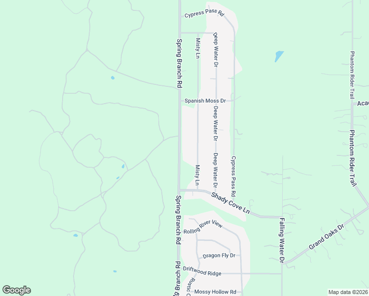 map of restaurants, bars, coffee shops, grocery stores, and more near 5150 Spring Branch Road in Spring Branch