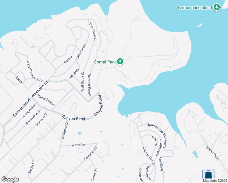 map of restaurants, bars, coffee shops, grocery stores, and more near 247 Oak Hideaway Drive in Canyon Lake
