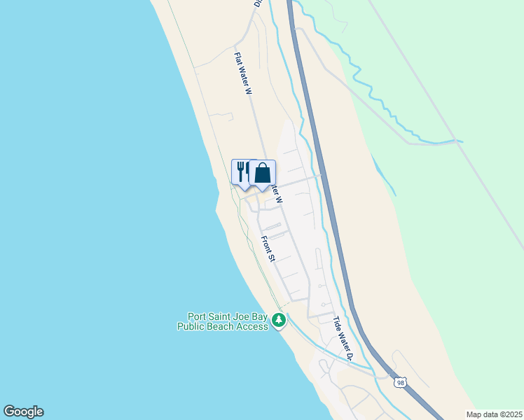 map of restaurants, bars, coffee shops, grocery stores, and more near 102 Sleeping Dog Way in Port St. Joe