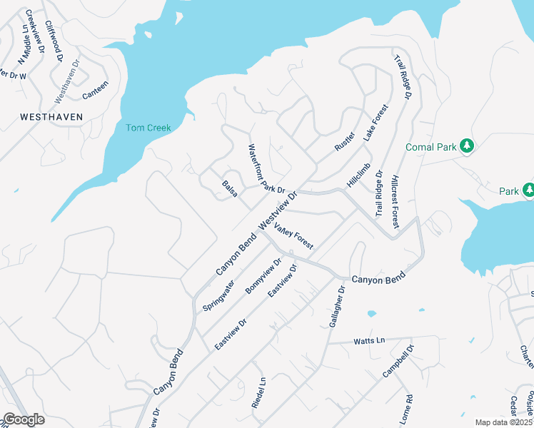 map of restaurants, bars, coffee shops, grocery stores, and more near 2129 Westview Drive in Canyon Lake