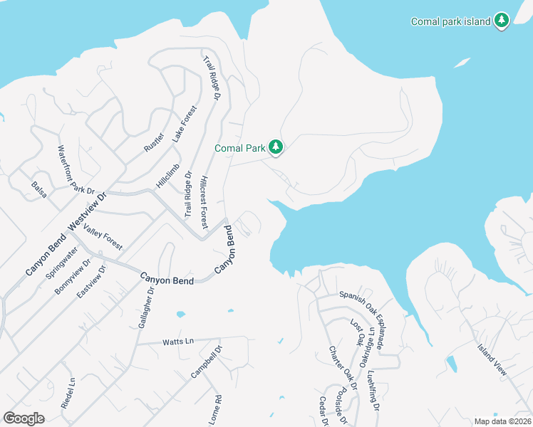 map of restaurants, bars, coffee shops, grocery stores, and more near 247 Oak Hideaway Drive in Canyon Lake