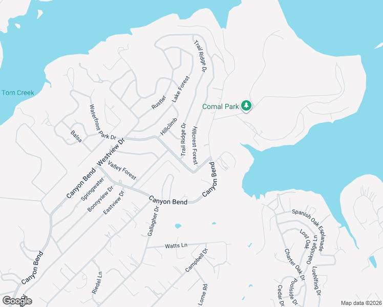 map of restaurants, bars, coffee shops, grocery stores, and more near 1682 Hillcrest Forest in Canyon Lake