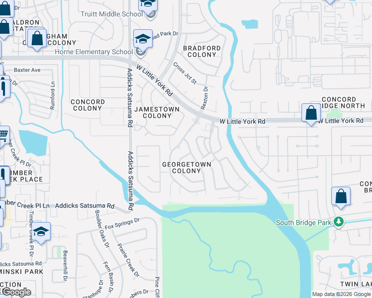 map of restaurants, bars, coffee shops, grocery stores, and more near 5903 Fort Sumter Lane in Houston