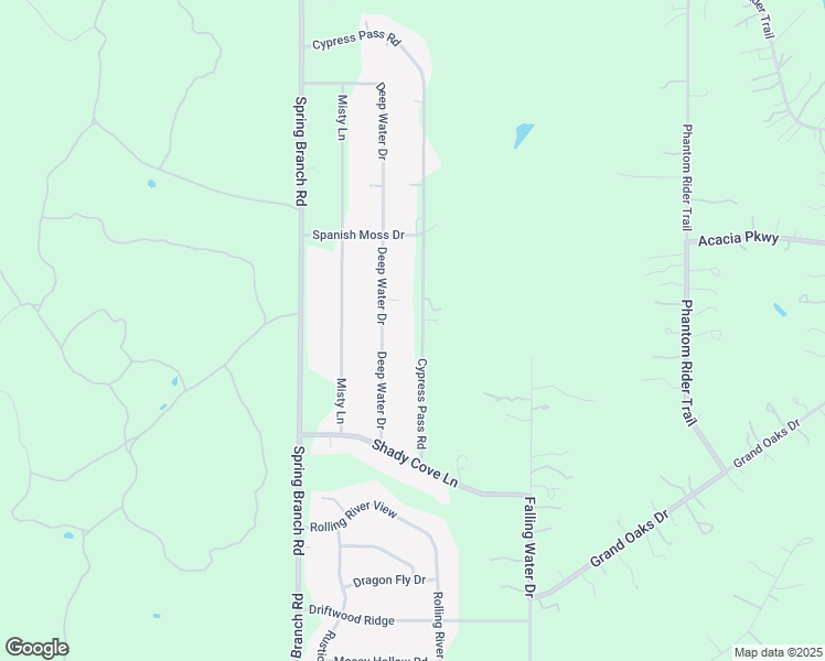 map of restaurants, bars, coffee shops, grocery stores, and more near 1371 Deep Water Drive in Spring Branch