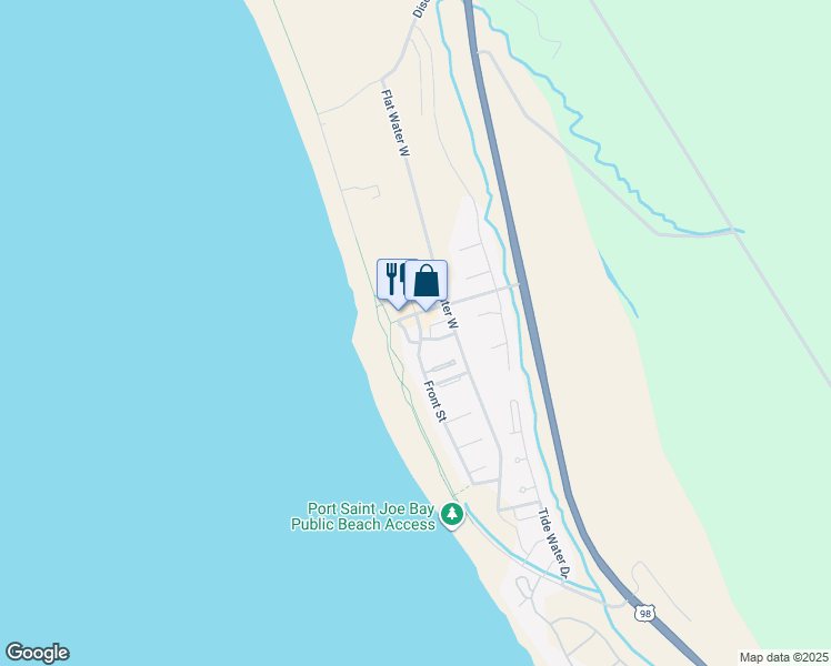 map of restaurants, bars, coffee shops, grocery stores, and more near 102 Sleeping Dog Way in Port St. Joe