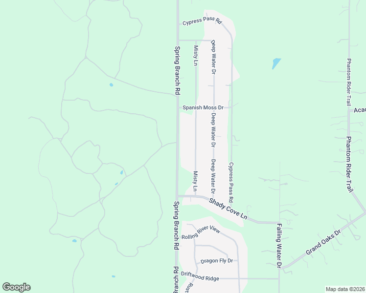 map of restaurants, bars, coffee shops, grocery stores, and more near 5150 Spring Branch Road in Spring Branch