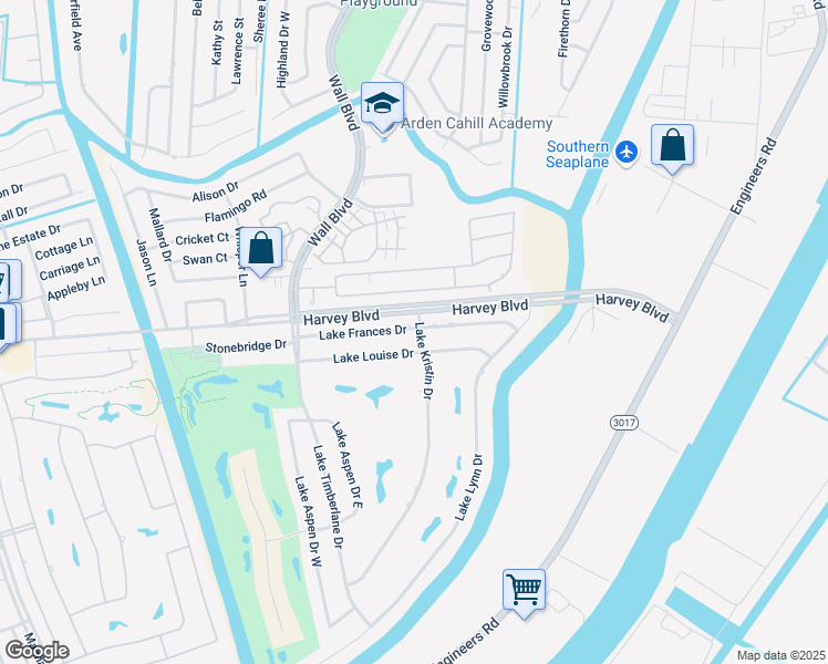 map of restaurants, bars, coffee shops, grocery stores, and more near 3500 Lake Kristin Drive in Gretna