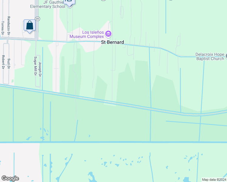 map of restaurants, bars, coffee shops, grocery stores, and more near 1629 Heights Drive in Saint Bernard