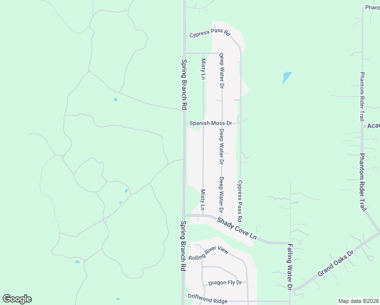 map of restaurants, bars, coffee shops, grocery stores, and more near 5250 Spring Branch Road in Spring Branch