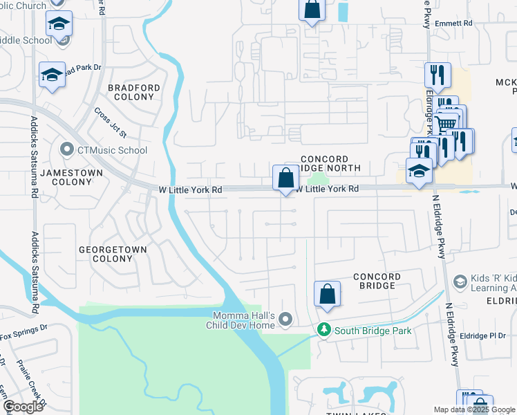 map of restaurants, bars, coffee shops, grocery stores, and more near 13726 Neston Drive in Houston