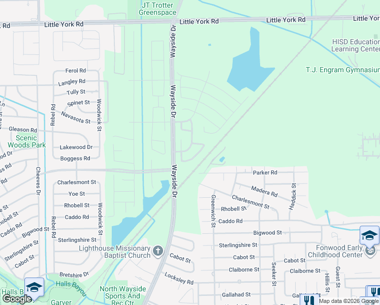 map of restaurants, bars, coffee shops, grocery stores, and more near 8023 Narrow Brook Way in Houston