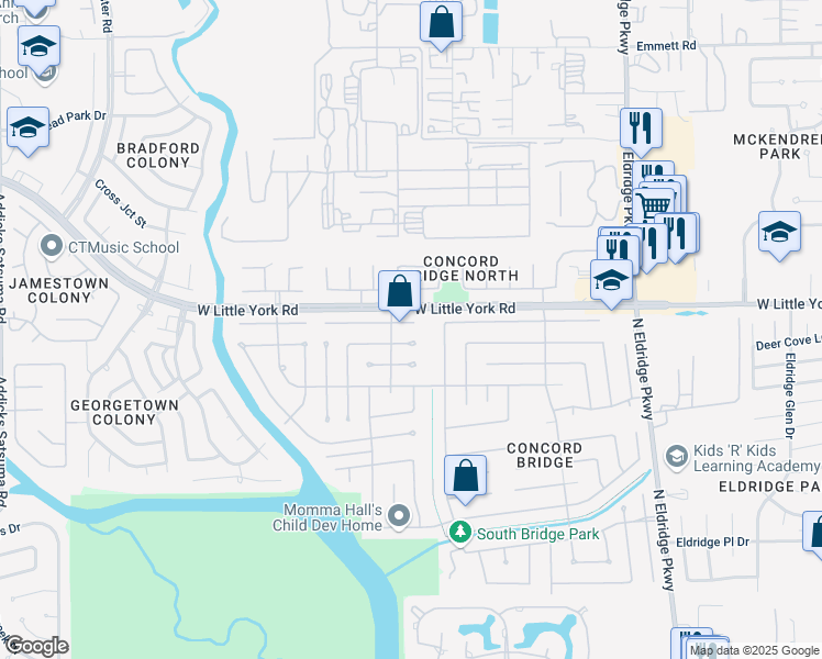map of restaurants, bars, coffee shops, grocery stores, and more near 13622 Neston Drive in Houston