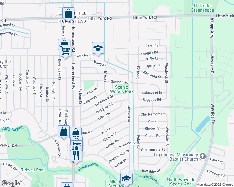 map of restaurants, bars, coffee shops, grocery stores, and more near in Houston