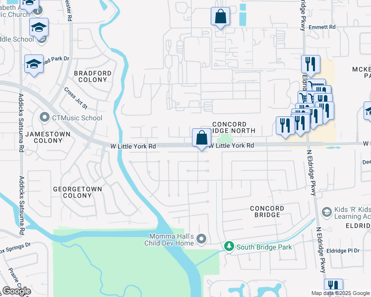 map of restaurants, bars, coffee shops, grocery stores, and more near 13726 Neston Drive in Houston