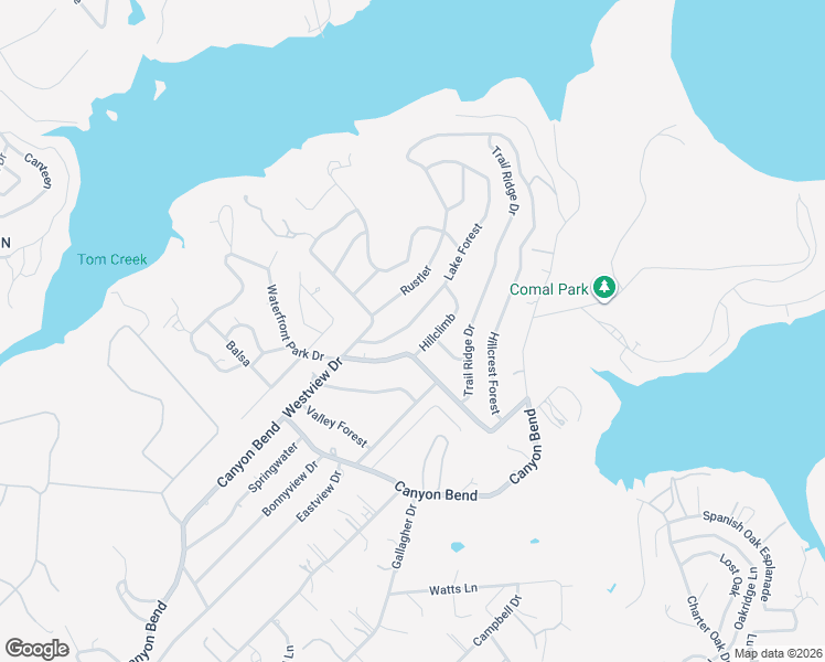 map of restaurants, bars, coffee shops, grocery stores, and more near 242 Lake Forest in Canyon Lake