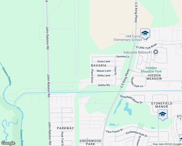 map of restaurants, bars, coffee shops, grocery stores, and more near 9911 Piave Drive in Houston