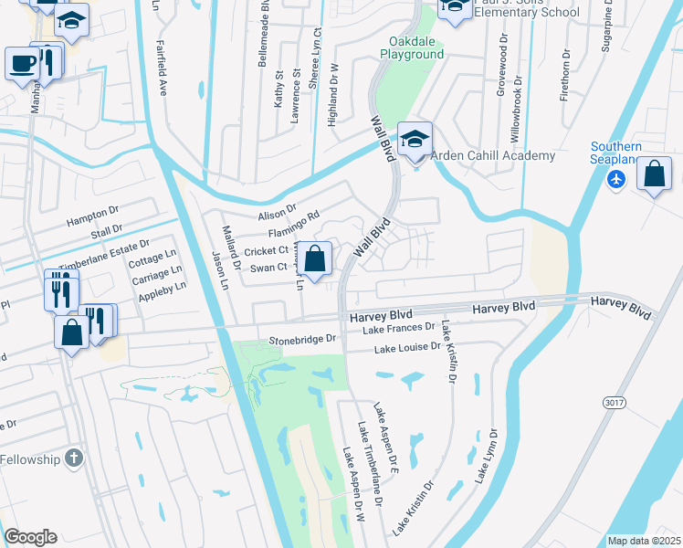 map of restaurants, bars, coffee shops, grocery stores, and more near in Jefferson Parish