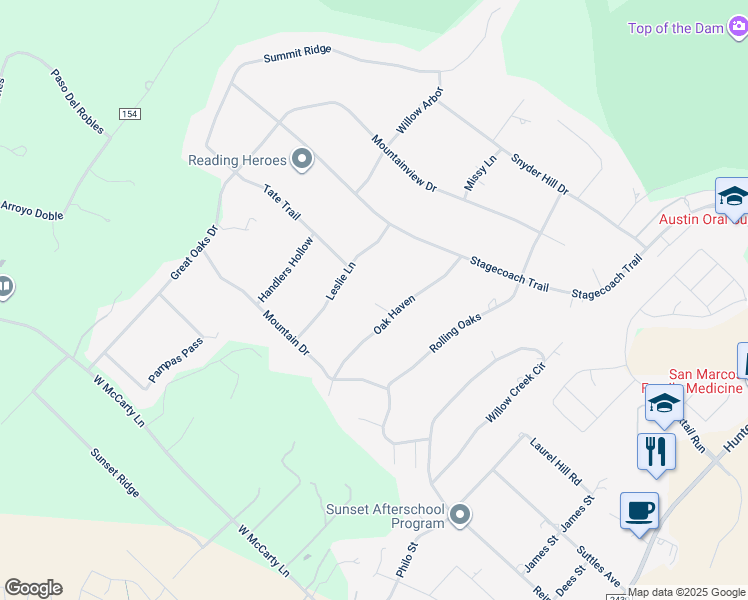 map of restaurants, bars, coffee shops, grocery stores, and more near 2706 Oak Haven in San Marcos