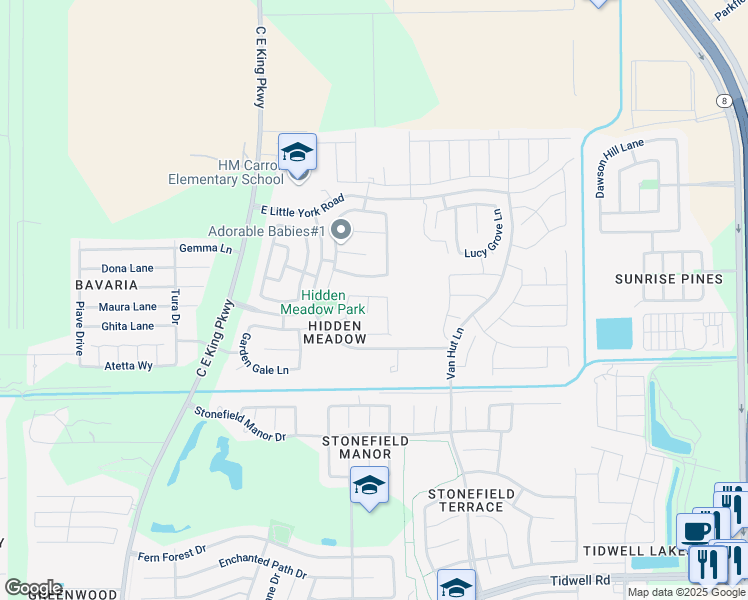 map of restaurants, bars, coffee shops, grocery stores, and more near 9822 Wedgeford Ct in Houston