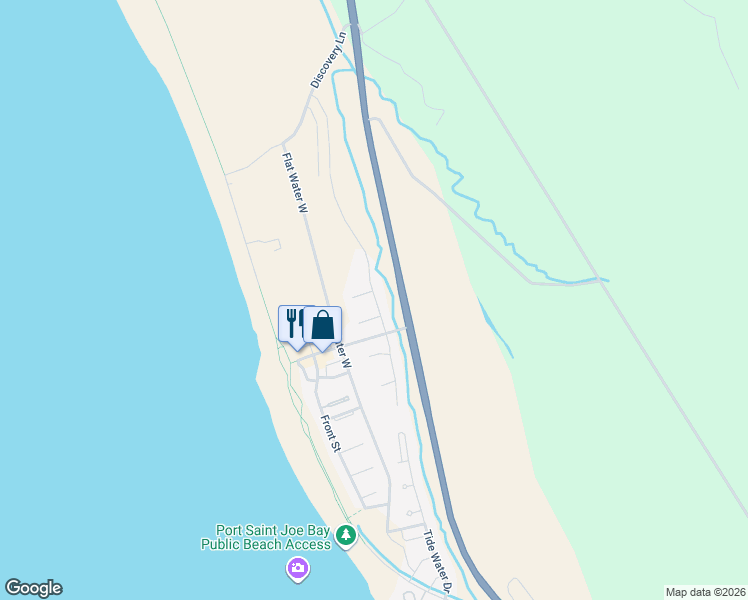 map of restaurants, bars, coffee shops, grocery stores, and more near 192 Spyglass Way in Port St. Joe