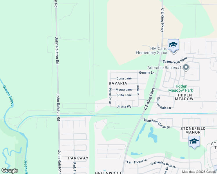 map of restaurants, bars, coffee shops, grocery stores, and more near 9911 Piave Drive in Houston