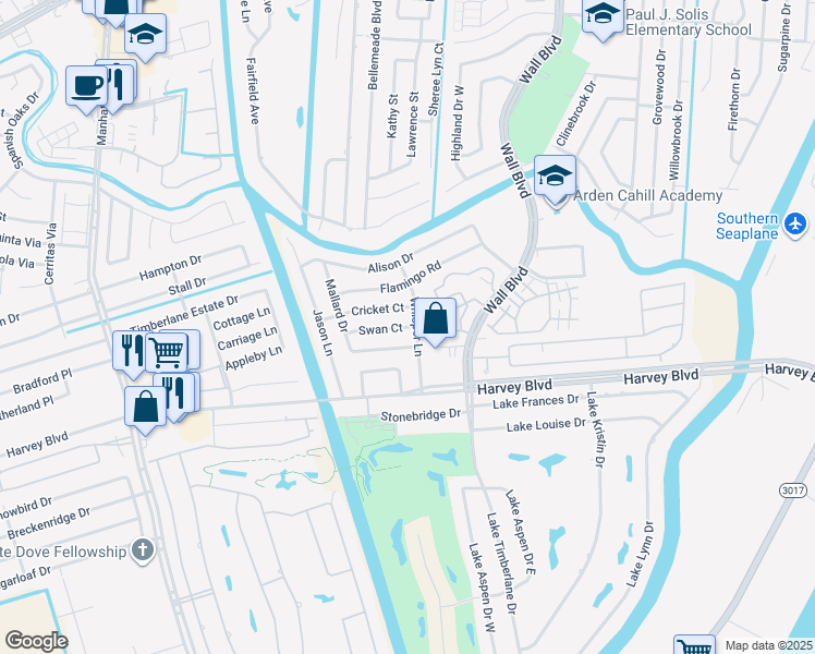 map of restaurants, bars, coffee shops, grocery stores, and more near 1512 Swan Ct in Gretna