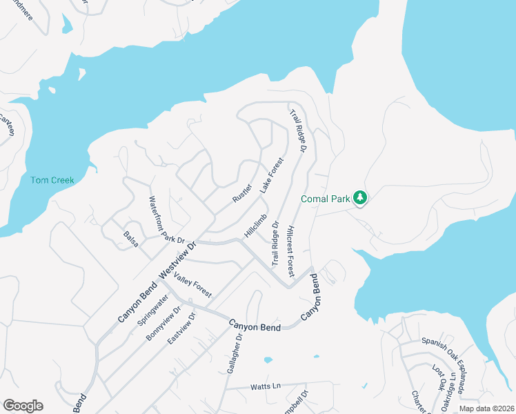 map of restaurants, bars, coffee shops, grocery stores, and more near 721 Hillclimb in Canyon Lake