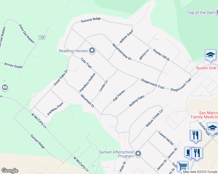 map of restaurants, bars, coffee shops, grocery stores, and more near 2706 Oak Haven in San Marcos