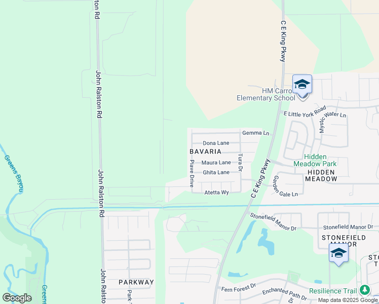 map of restaurants, bars, coffee shops, grocery stores, and more near 9911 Piave Drive in Houston