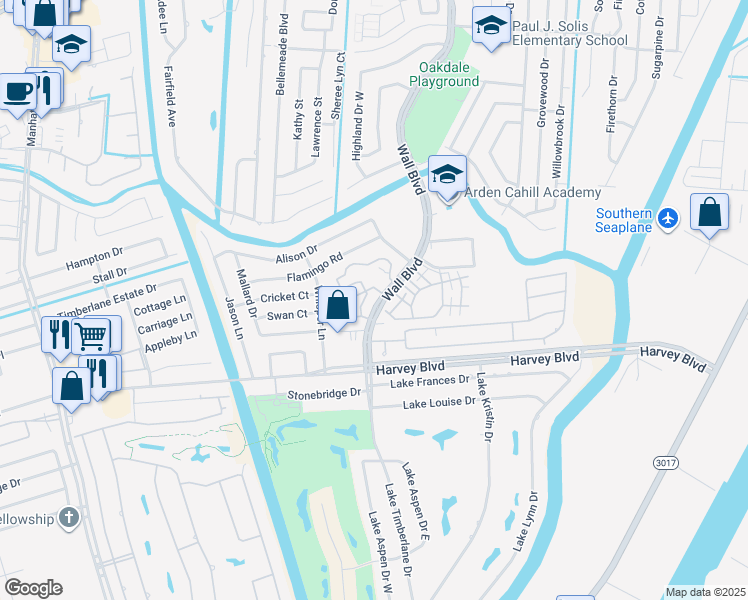 map of restaurants, bars, coffee shops, grocery stores, and more near in Jefferson Parish