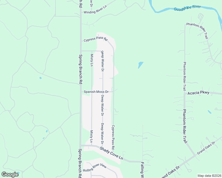 map of restaurants, bars, coffee shops, grocery stores, and more near 1175 Cypress Pass Road in Spring Branch