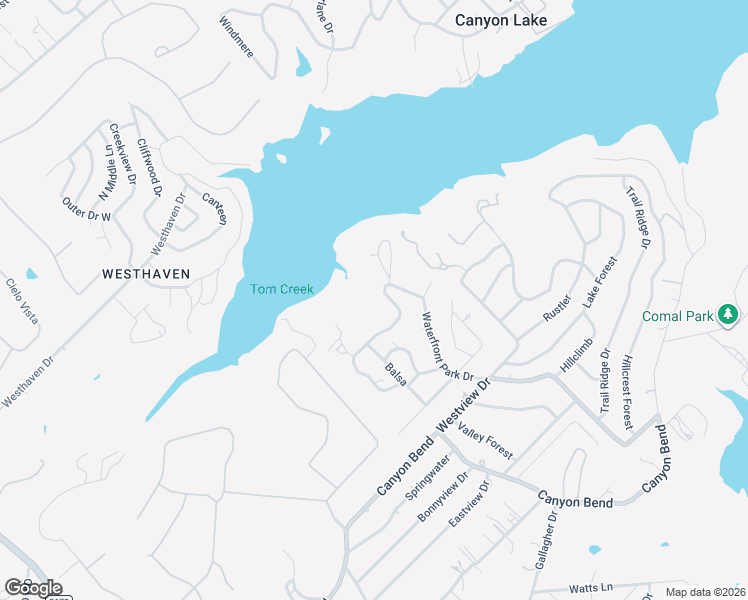 map of restaurants, bars, coffee shops, grocery stores, and more near 2488 Waterfront Park Drive in Canyon Lake